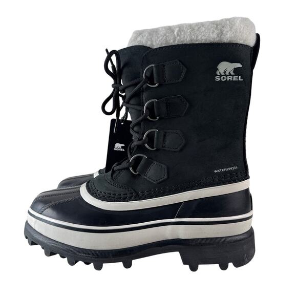 Sorel Caribou Winter Snow Boots Womens 6.5 Waterproof Leather Insulated Black - Picture 6 of 11